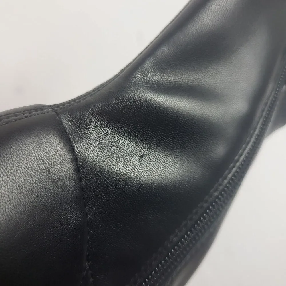Abound Erinn Women's Black Faux Leather Sleek Bootie Pointed Toe Size 6.5